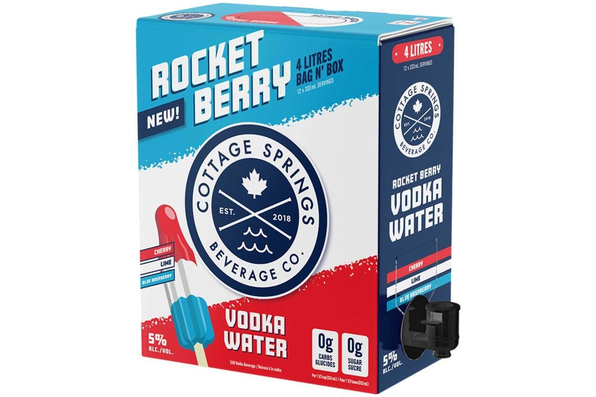354715, Cottage Springs Rocket Berry Vodka Water (1 x 4L)