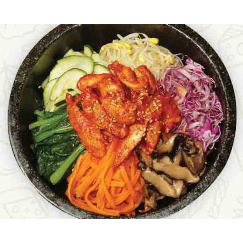 61. Spicy Chicken Hot Stone Pot Bibimbap