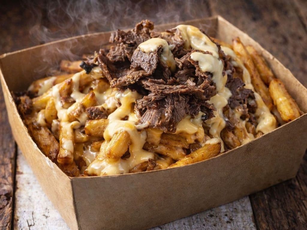 Frite fromagère avec Porc Effiloché
