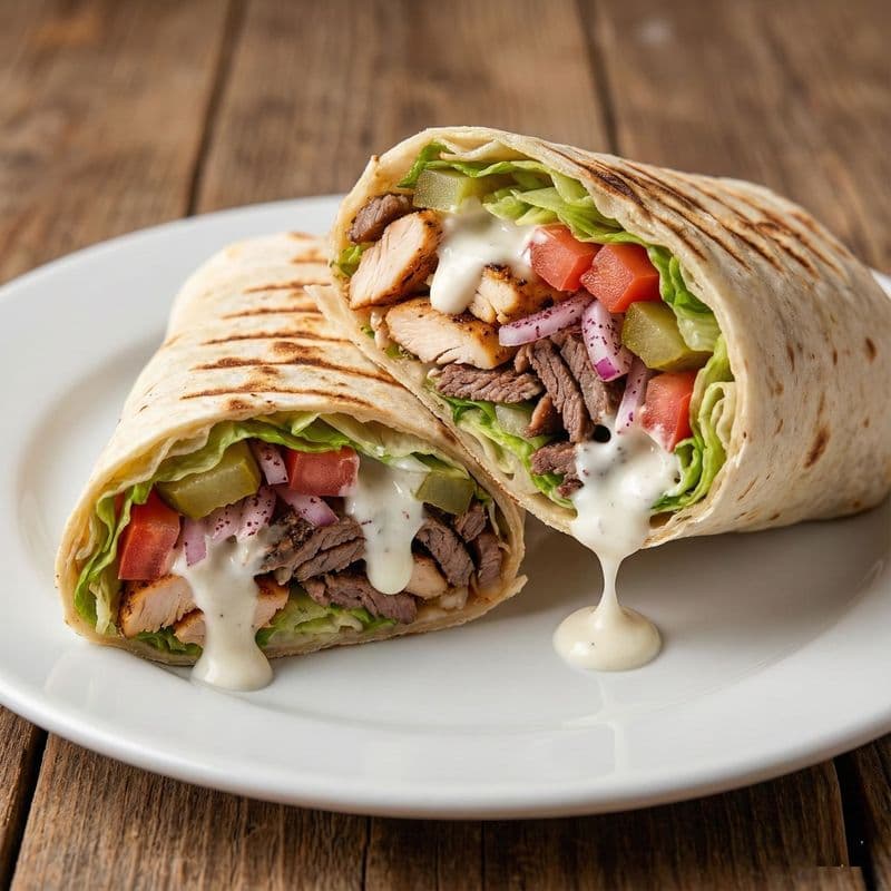 Mixed (Chicken and Beef) Shawarma Wrap