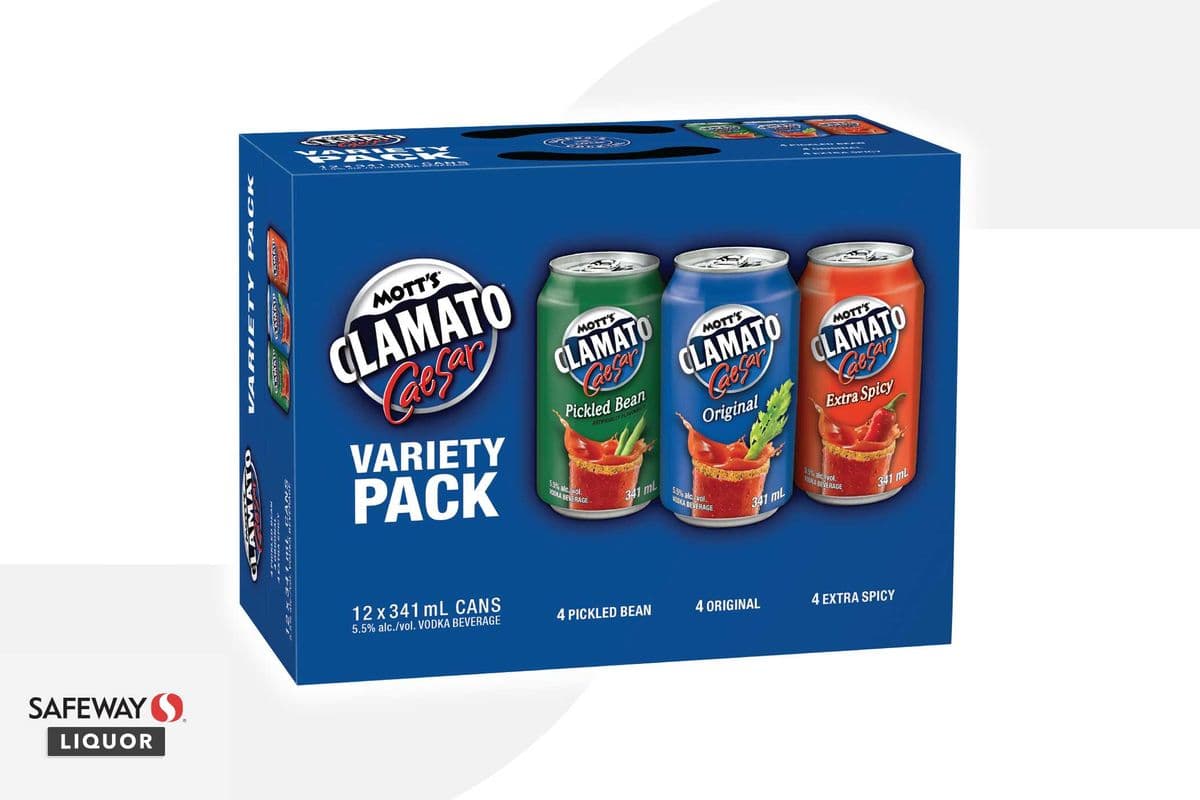 Mott’s Clamato Caesar Variety Pack (12 x 341 ml)