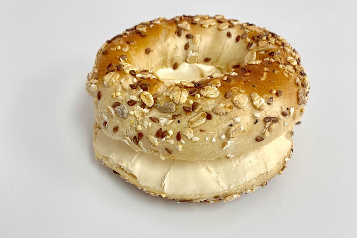 Herbs and Garlic Cream Cheese Bagel
