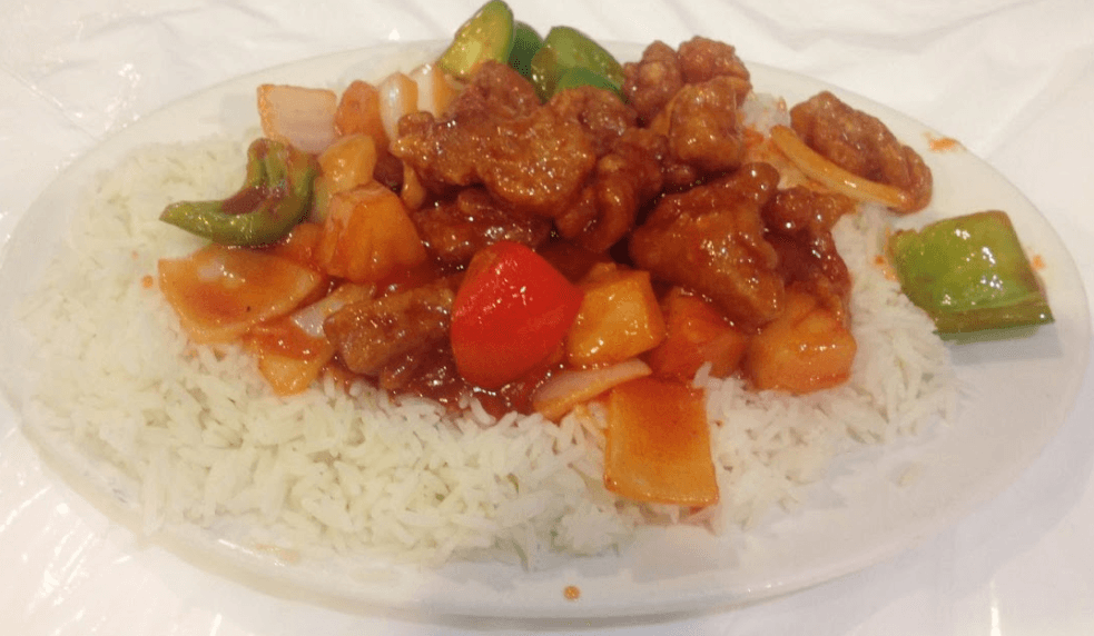 143. Sweet-and-Sour Chicken on Rice