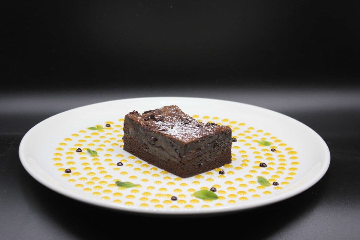 Warm Belgian Fudge Brownie with Salted Caramel