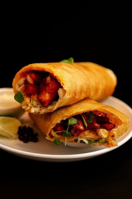 Vegetable Manchurian dosa wrap / Wrap de dosa au manchurien de légumes