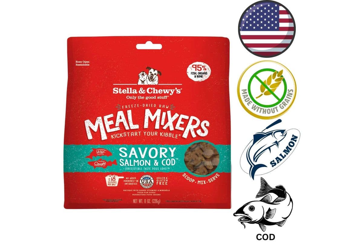 Stella & Chewy's - Savoury Salmon & Cod Freeze Dried Raw Meal Mixers For Dogs - 3.5 Oz