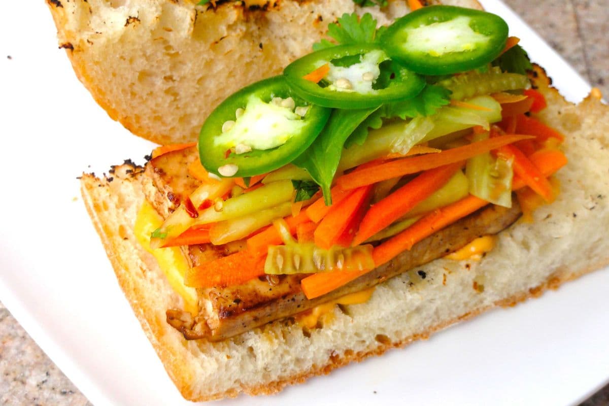 Miso Lemongrass Tofu Banh Mi