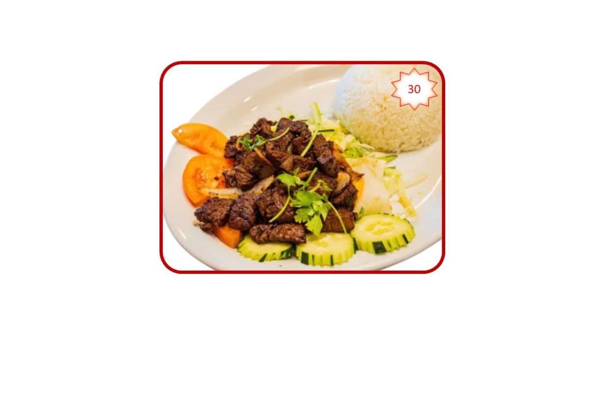 30. Grilled Satay Beef and Shrimp on Rice
