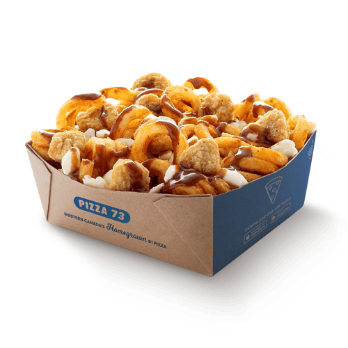 Large Popcorn Chicken Curly Fries Poutine