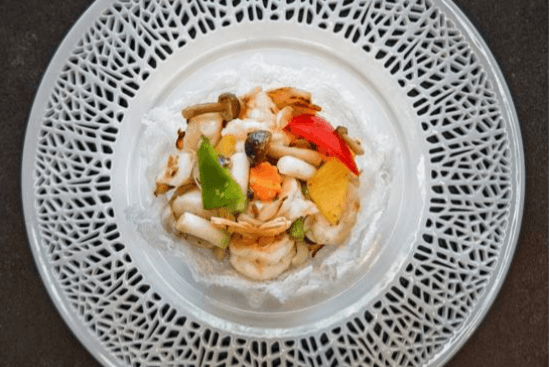 Truffle Scallop and Shrimp Balls with Fresh Yam (松露玉带虾球鲜淮山)