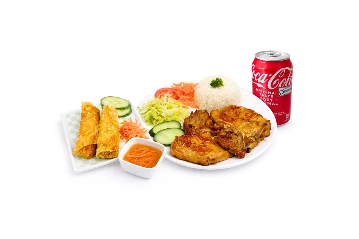 C5. Classic Grilled Rice Plate Combo | Cơm Sườn hoặc Gà Nướng