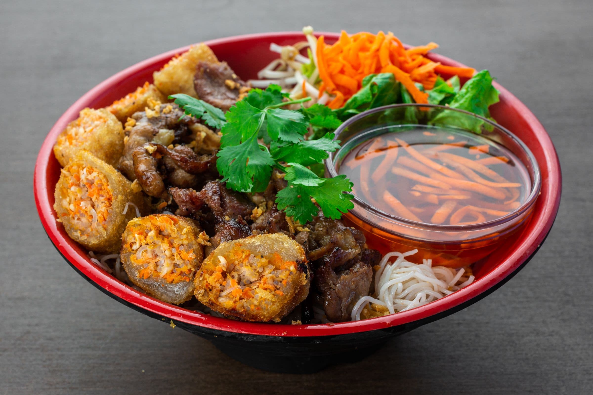 6c. Lemongrass Pork Vermicelli with Spring Roll