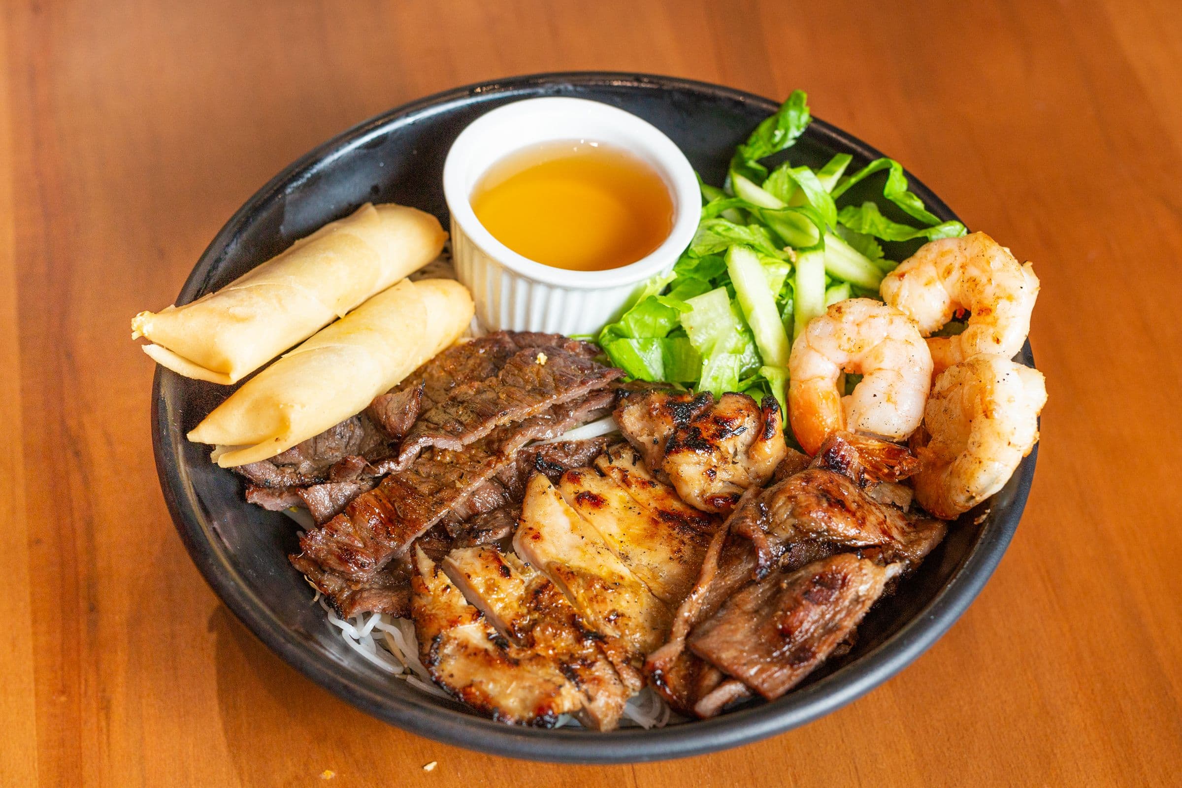 14. Grilled Meat and BBQ Vietnamese Sausage with Spring Roll