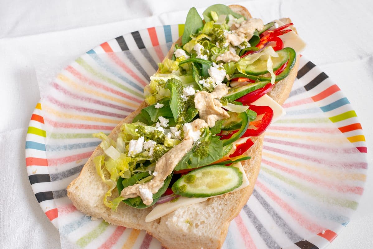 6. Foot-long Mediterranean Panini (Hummus and Eggplant)