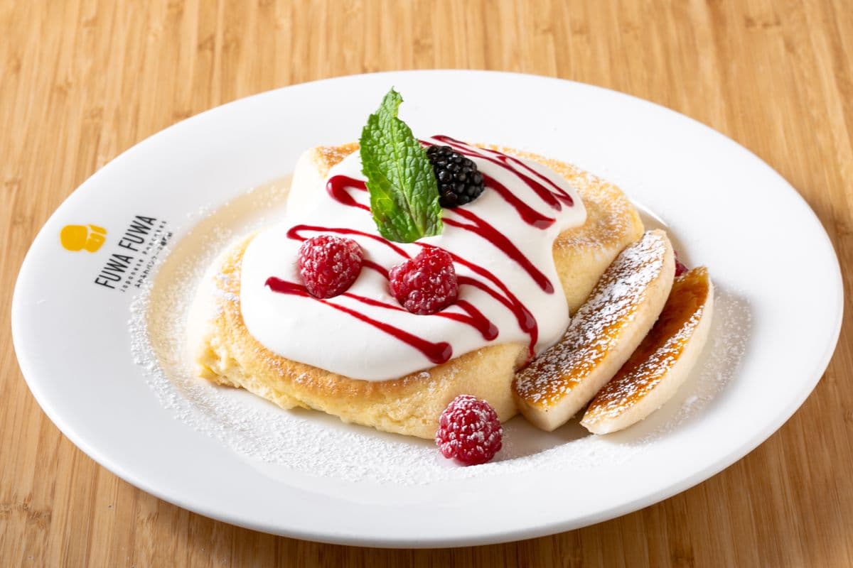 Raspberry and Caramelized Banana Pancake