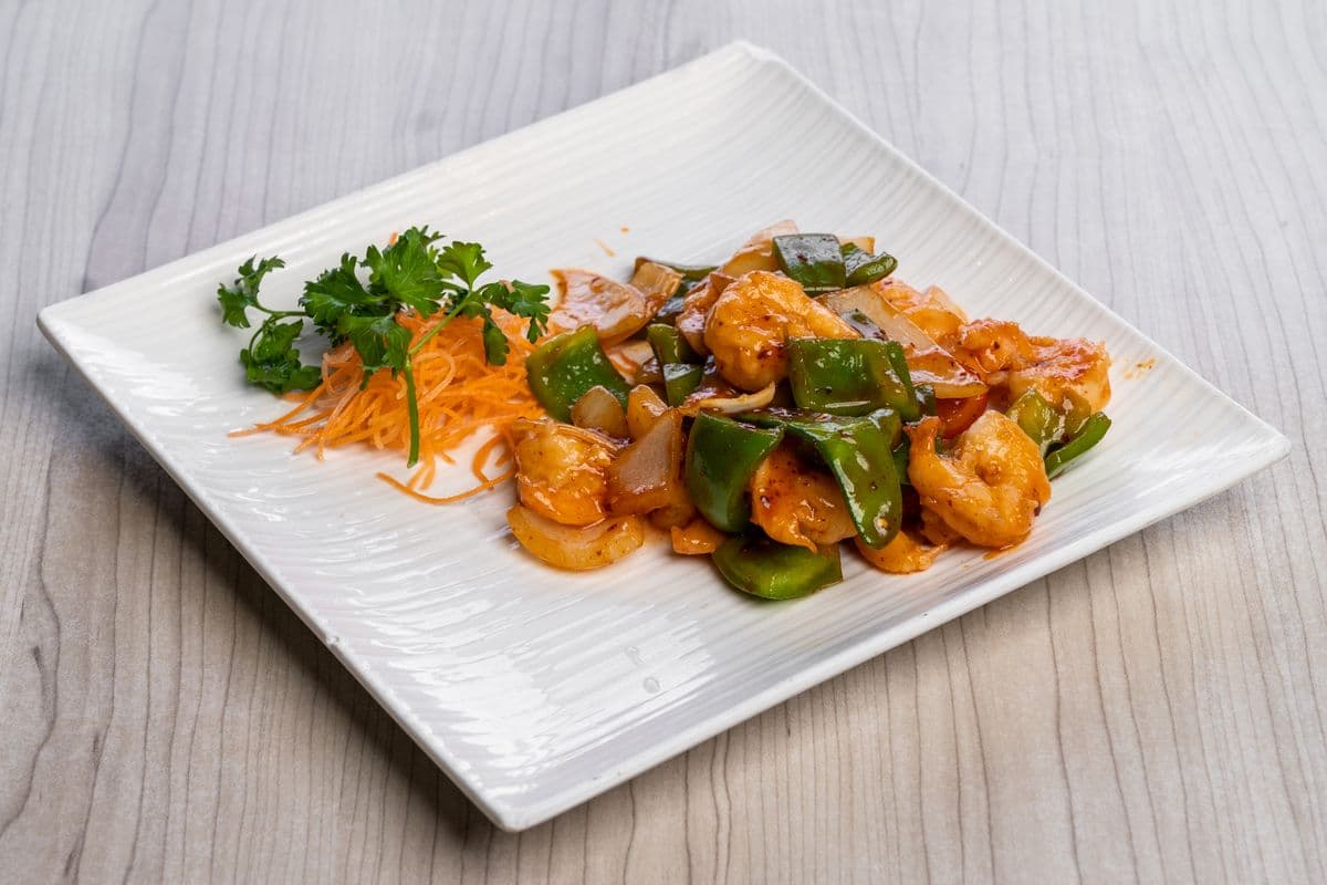 Spicy Garlic Shrimp with rice