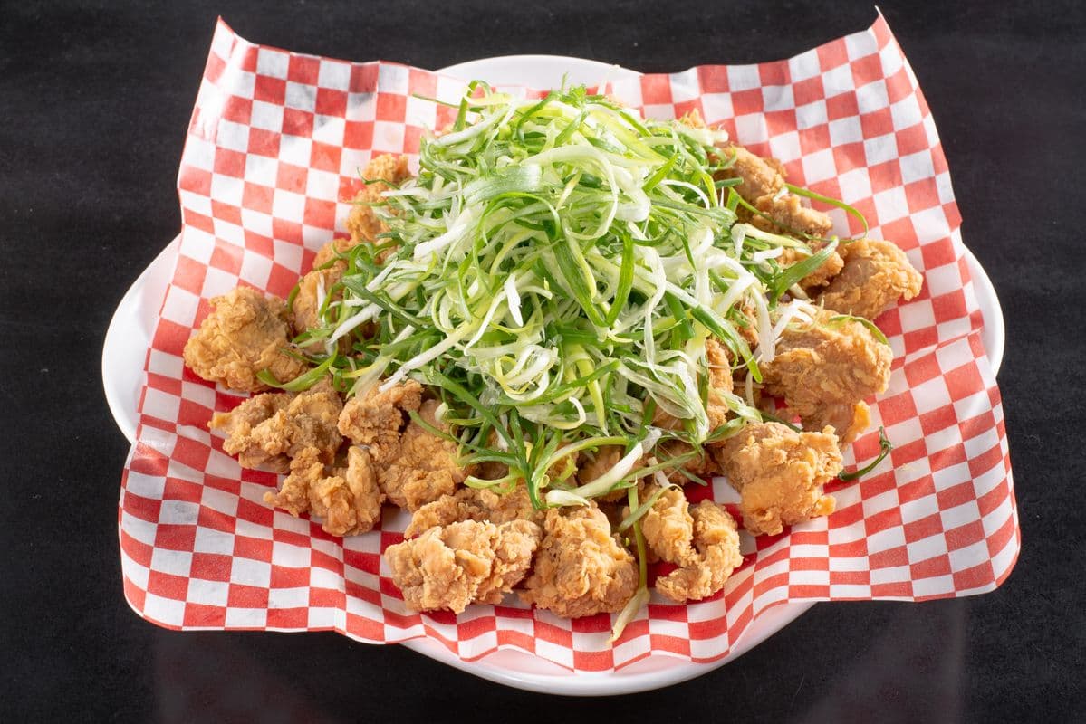 Fried Chicken with Green Onion and Onion