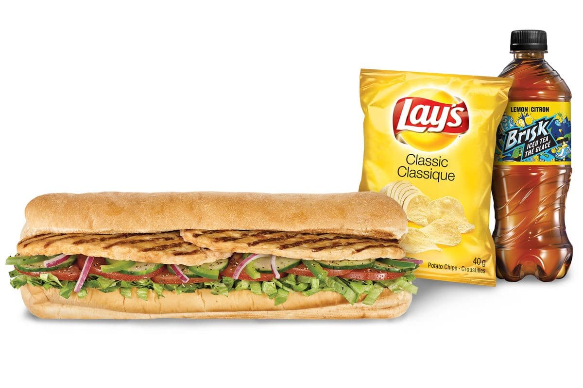 Combo Poulet grillé 12" / Footlong Oven-Roasted Chicken Sub Combo (710-1260 Cals)