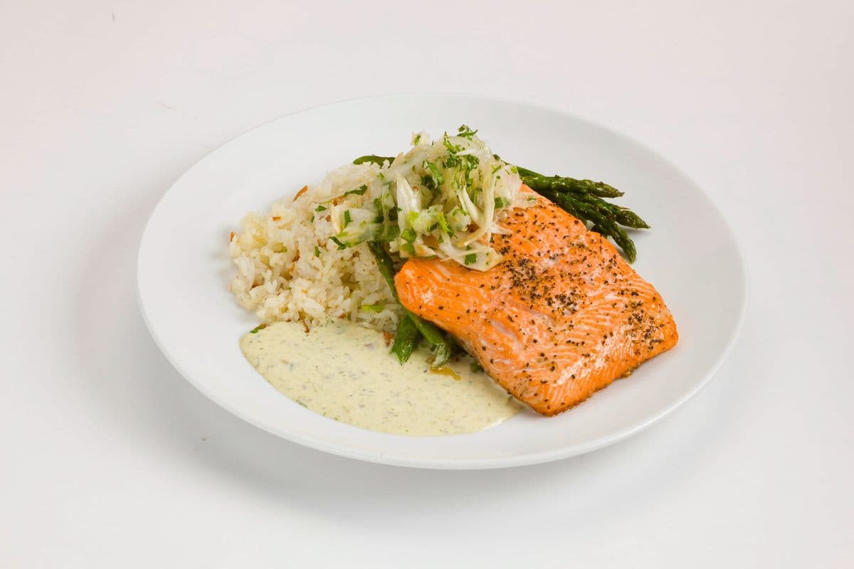 Salmon and Feta Caper Aioli