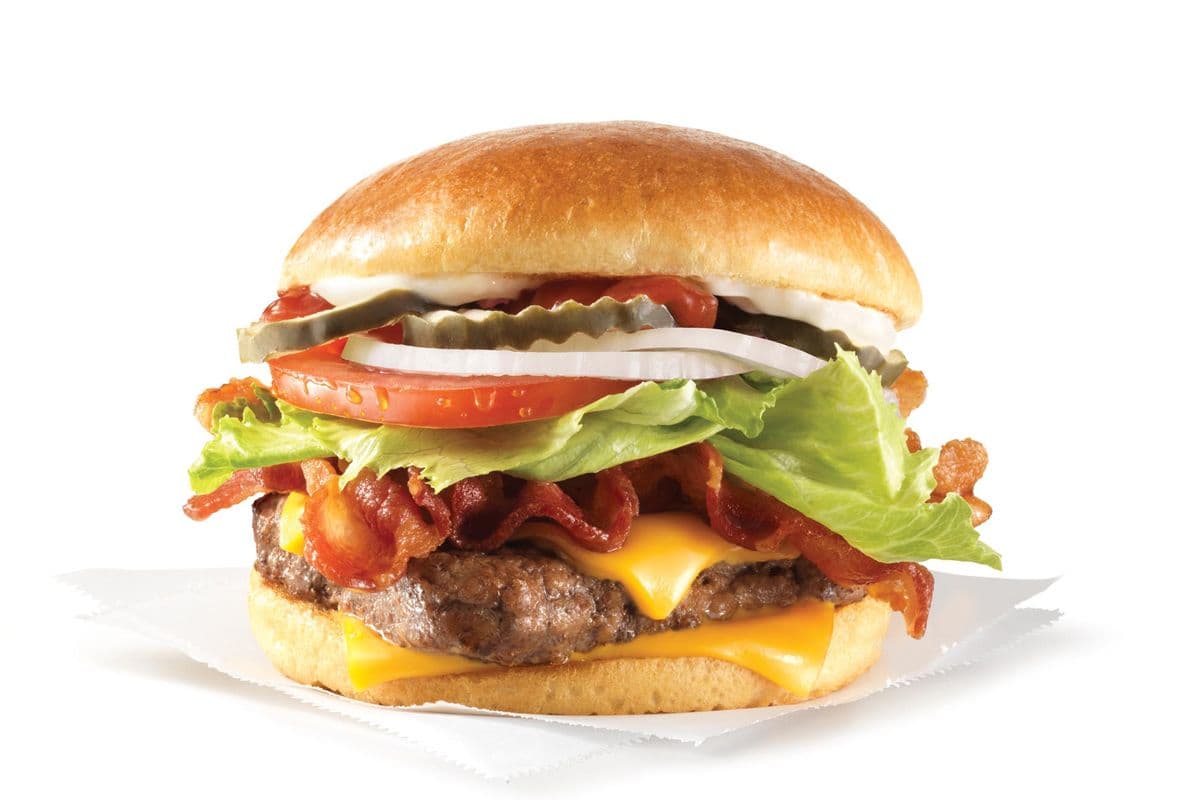 Bacon de luxe simple avec fromage 1/4 lb* / Bacon Deluxe 1/4 lb* Single with Cheese (Cals: 650)
