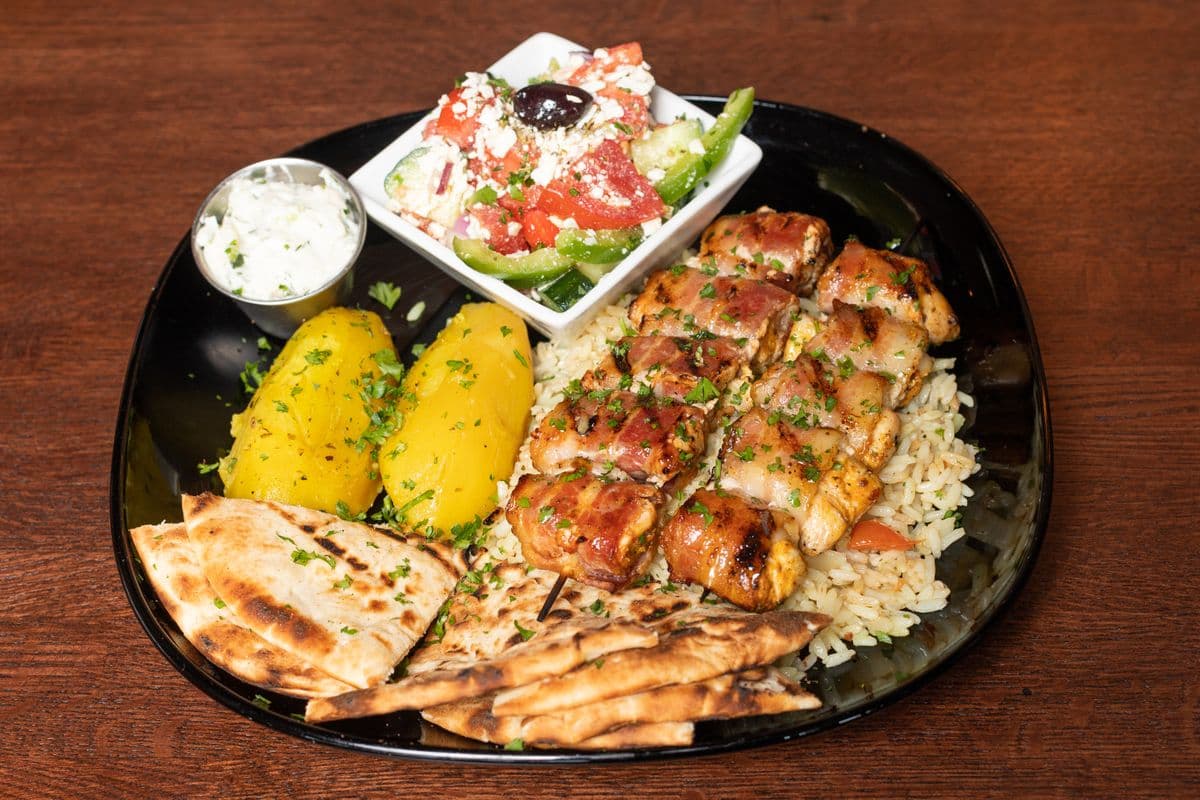Bacon-Wrapped Souvlaki (2 pcs)