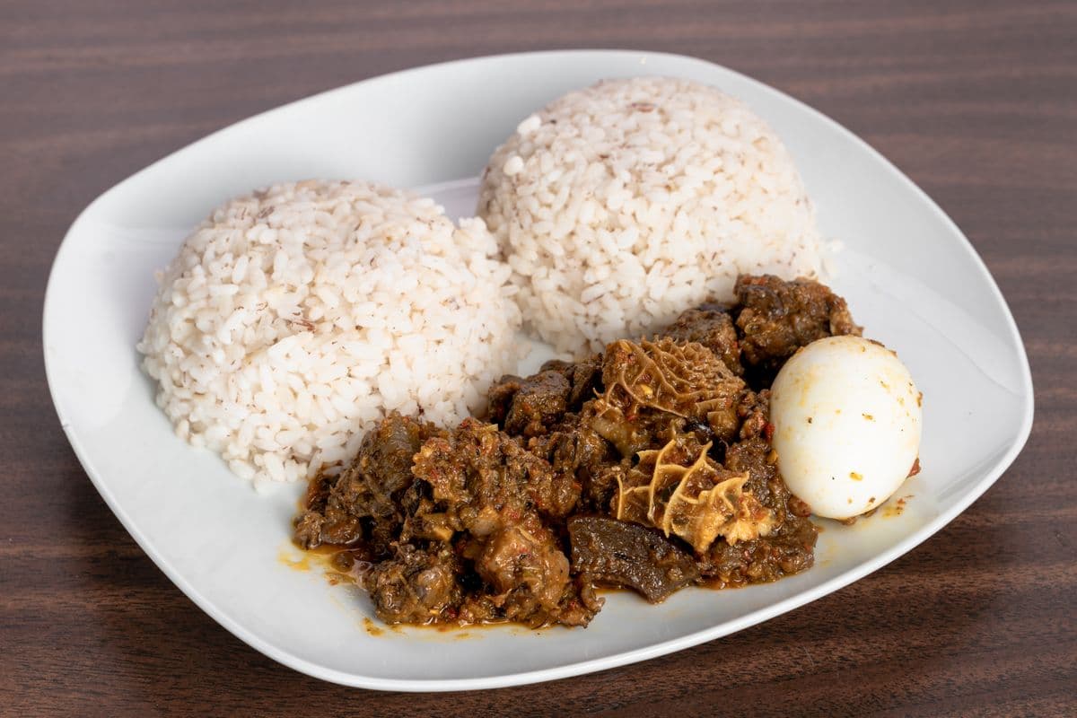 Ofada Sauce serve with white rice