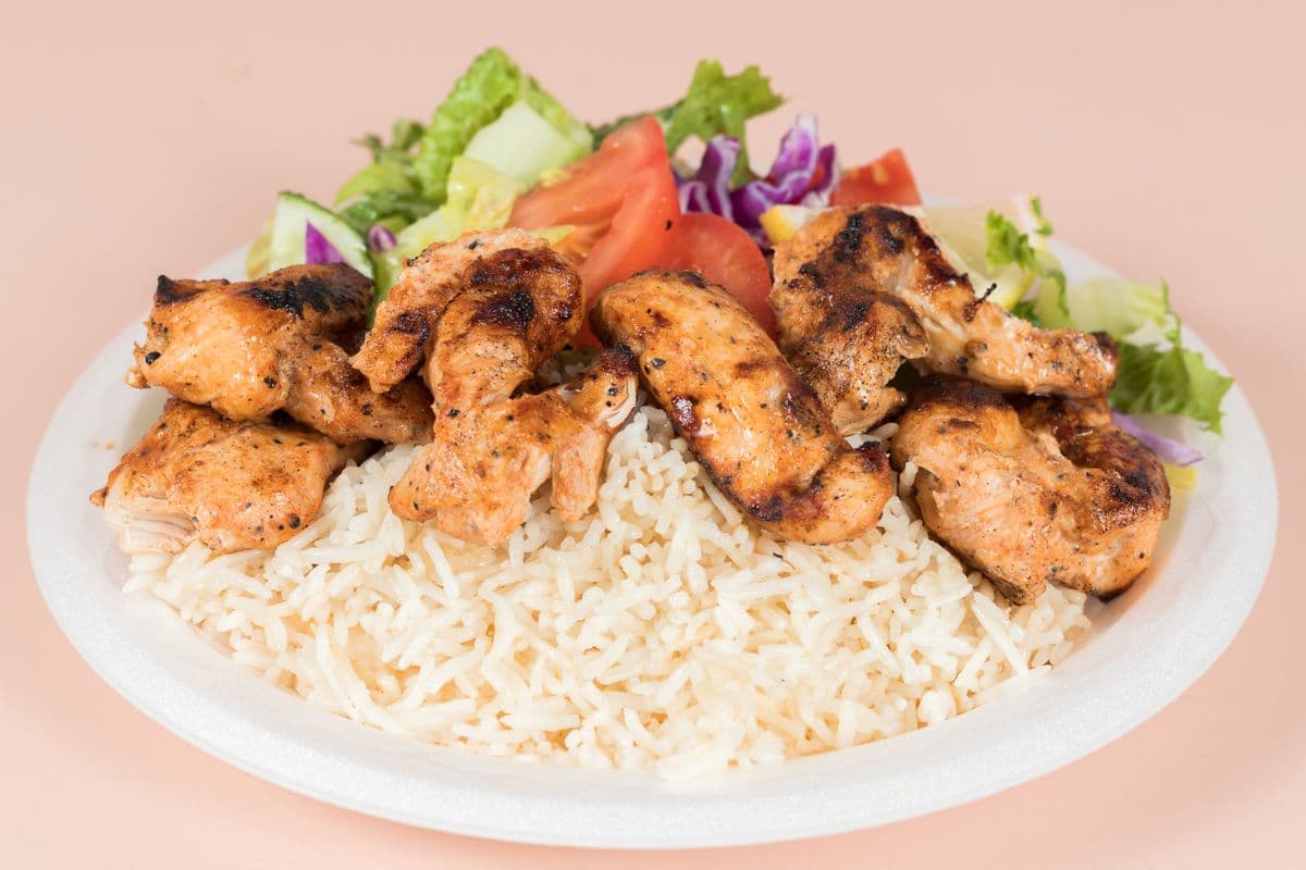Chicken Tandoori, Rice, and Salad