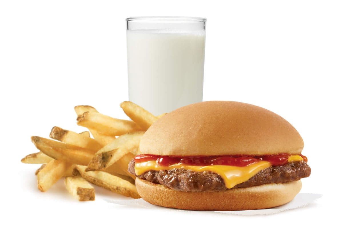 Repas hamburger fromage pour enfant / Kid's Cheeseburger Meal (Cals: 520)