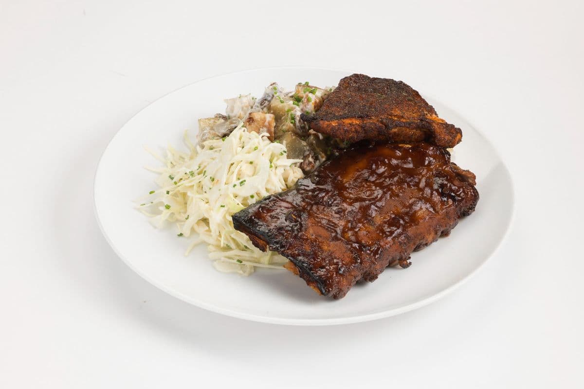 BBQ Ribs and Cajun Chicken