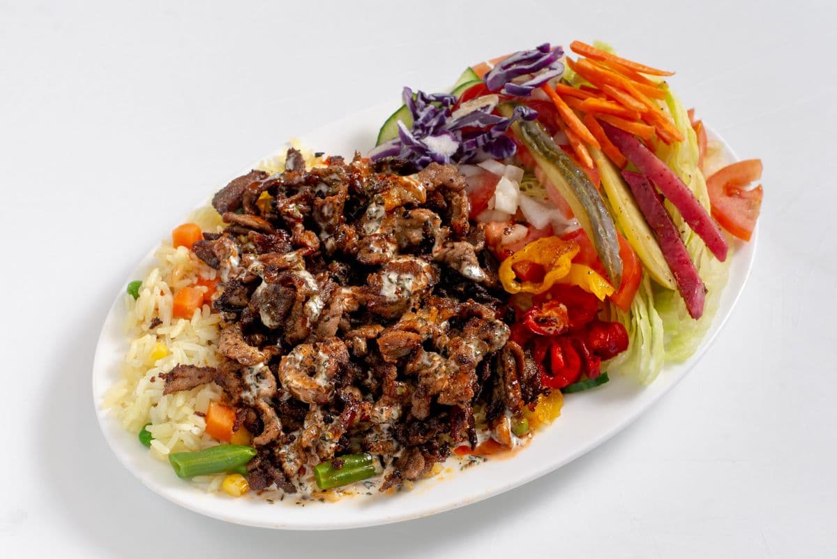 8. Beef Shawarma Plate with Salad