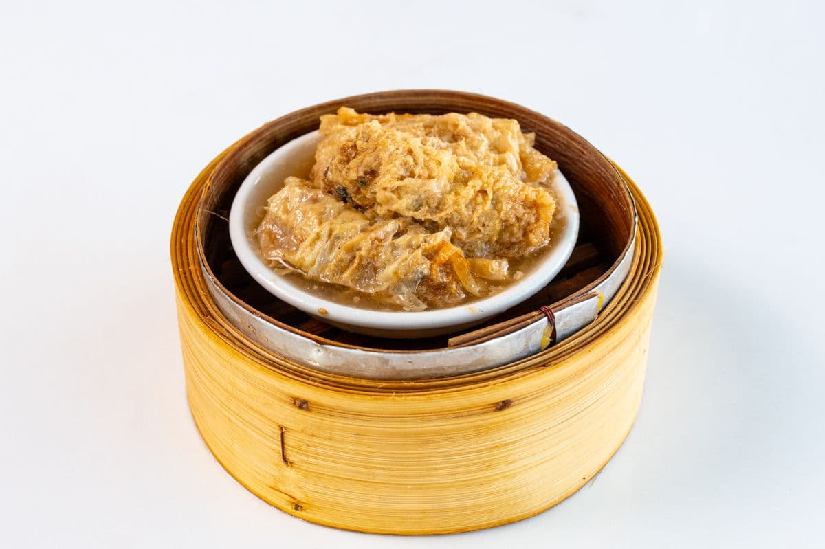 Steamed Pork and Shrimp Rolls with Oyster Sauce