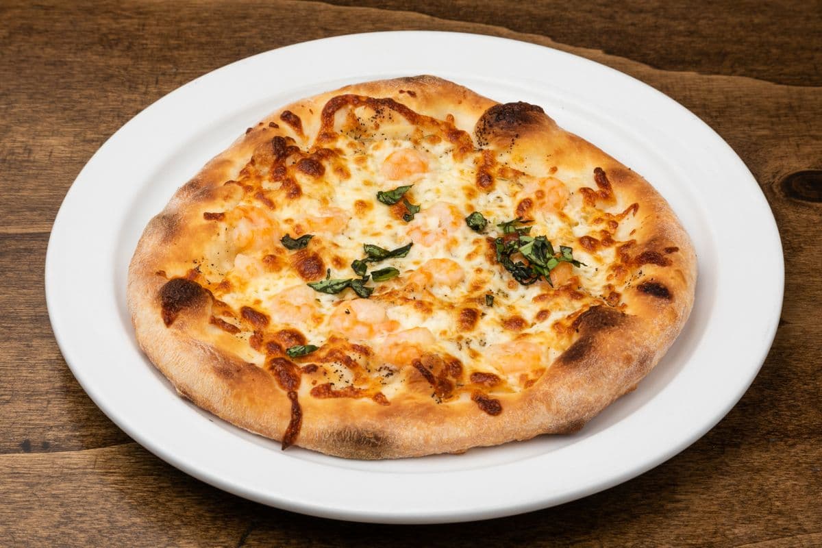 Petite pizza 10" aux crevettes