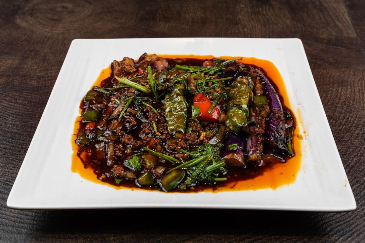53. Aubergines et poivrons braisés avec porc haché de style Dongbei / Eggplants and Green Peppers with Minced Pork in Dongbei Style