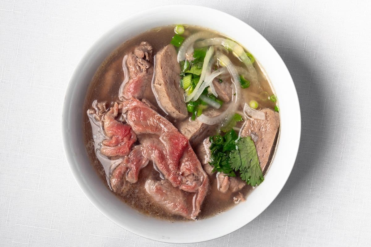 15. Steak and Meatball Pho Noodle Soup