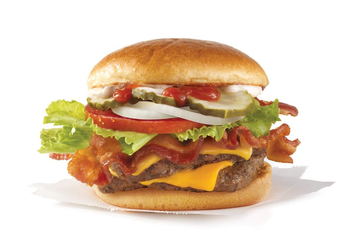 Bacon de luxe double avec fromage 1/2 lb* / Bacon Deluxe 1/2 lb* Double with Cheese (Cals: 920)