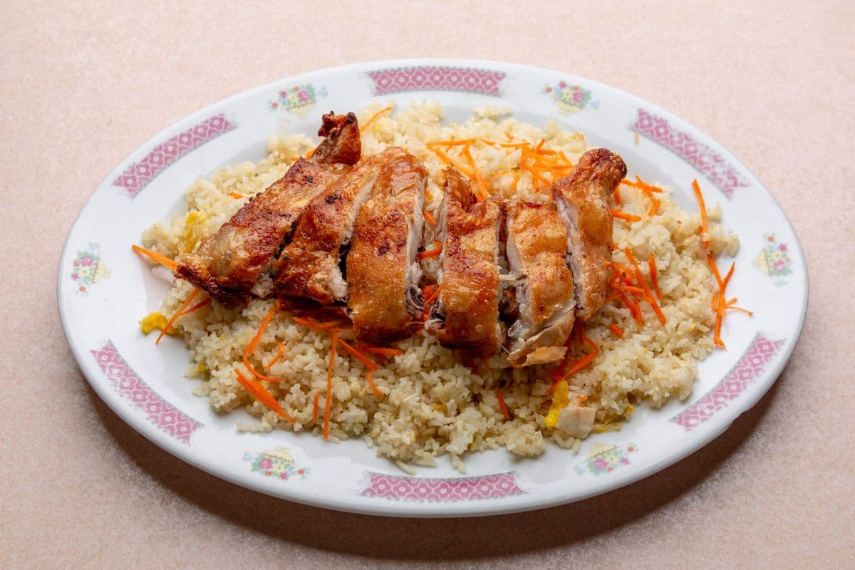 Fried Chicken Leg Fried Rice - Com Chien Ga Ro Ti