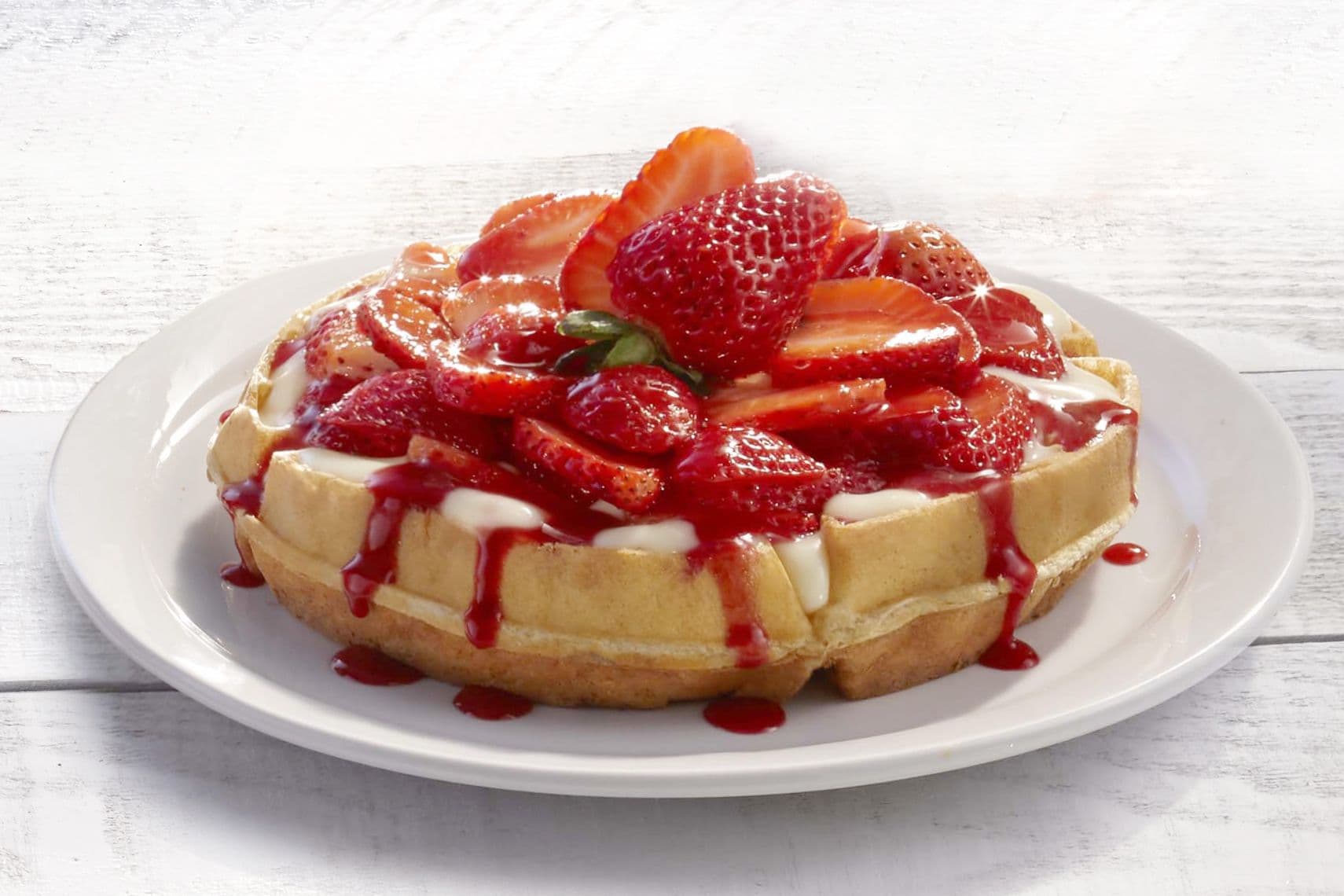 Strawberry and Custard Waffle