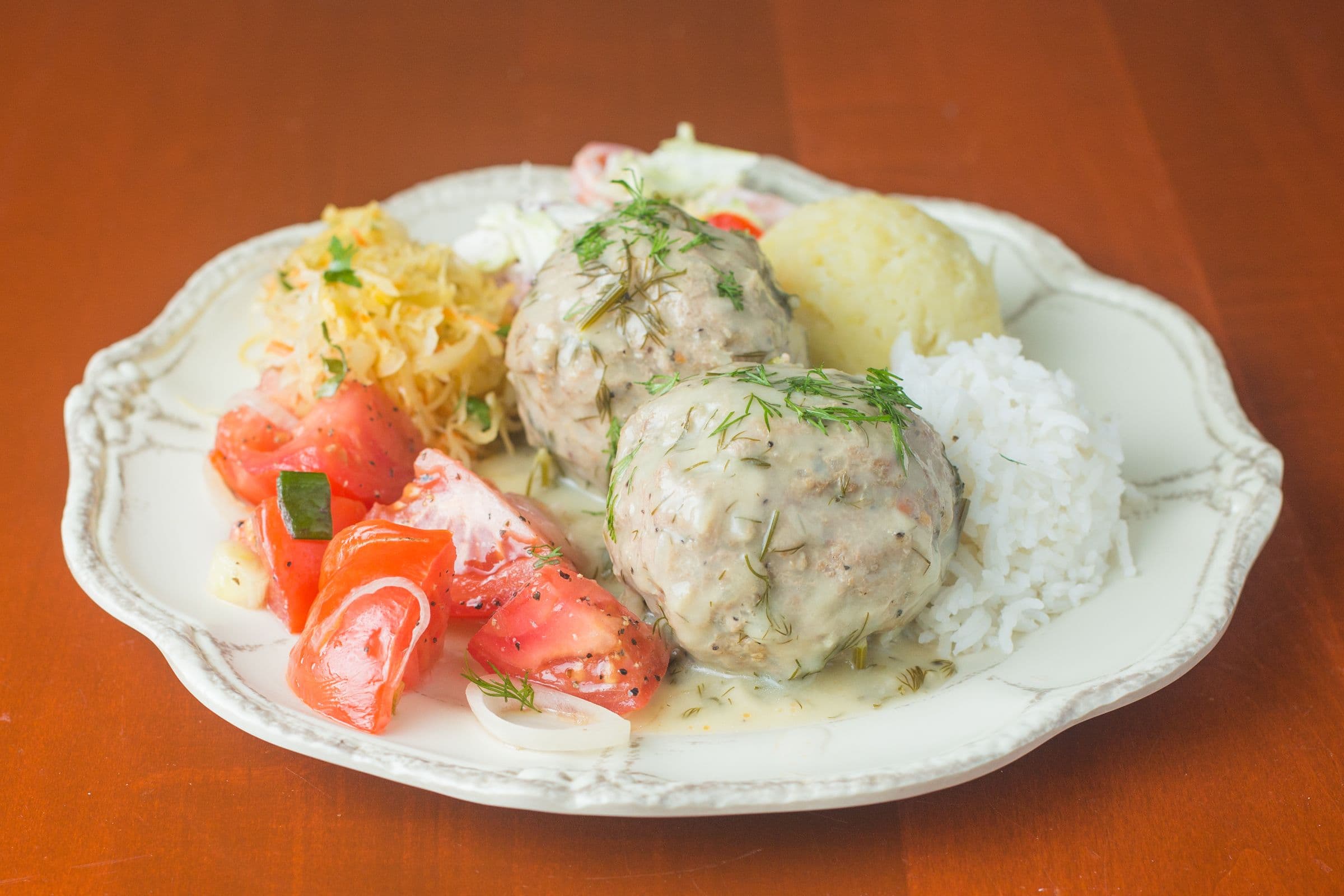 Pork Meatballs in Dill Sauce Combo