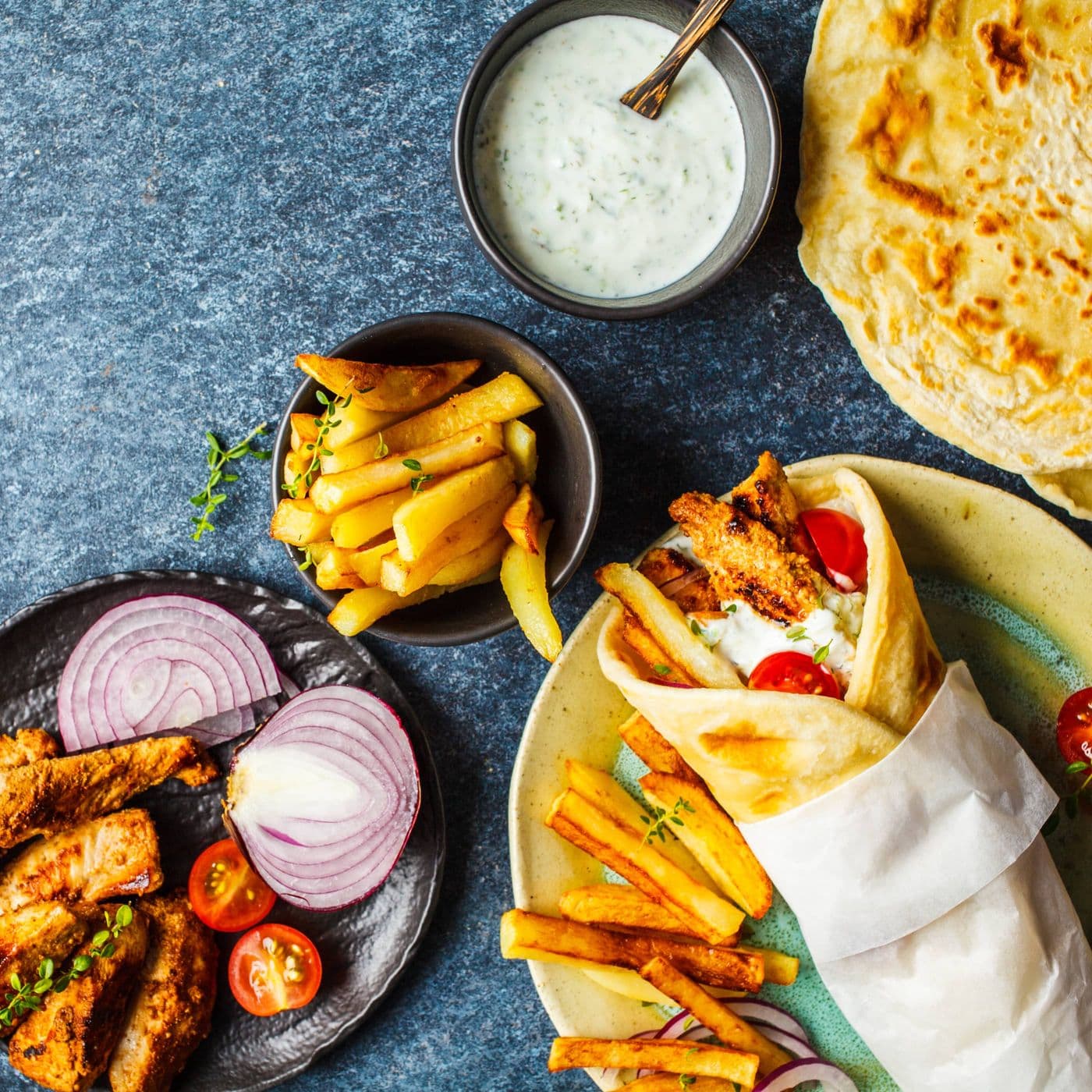 Tandoori Shawarma and Pizza