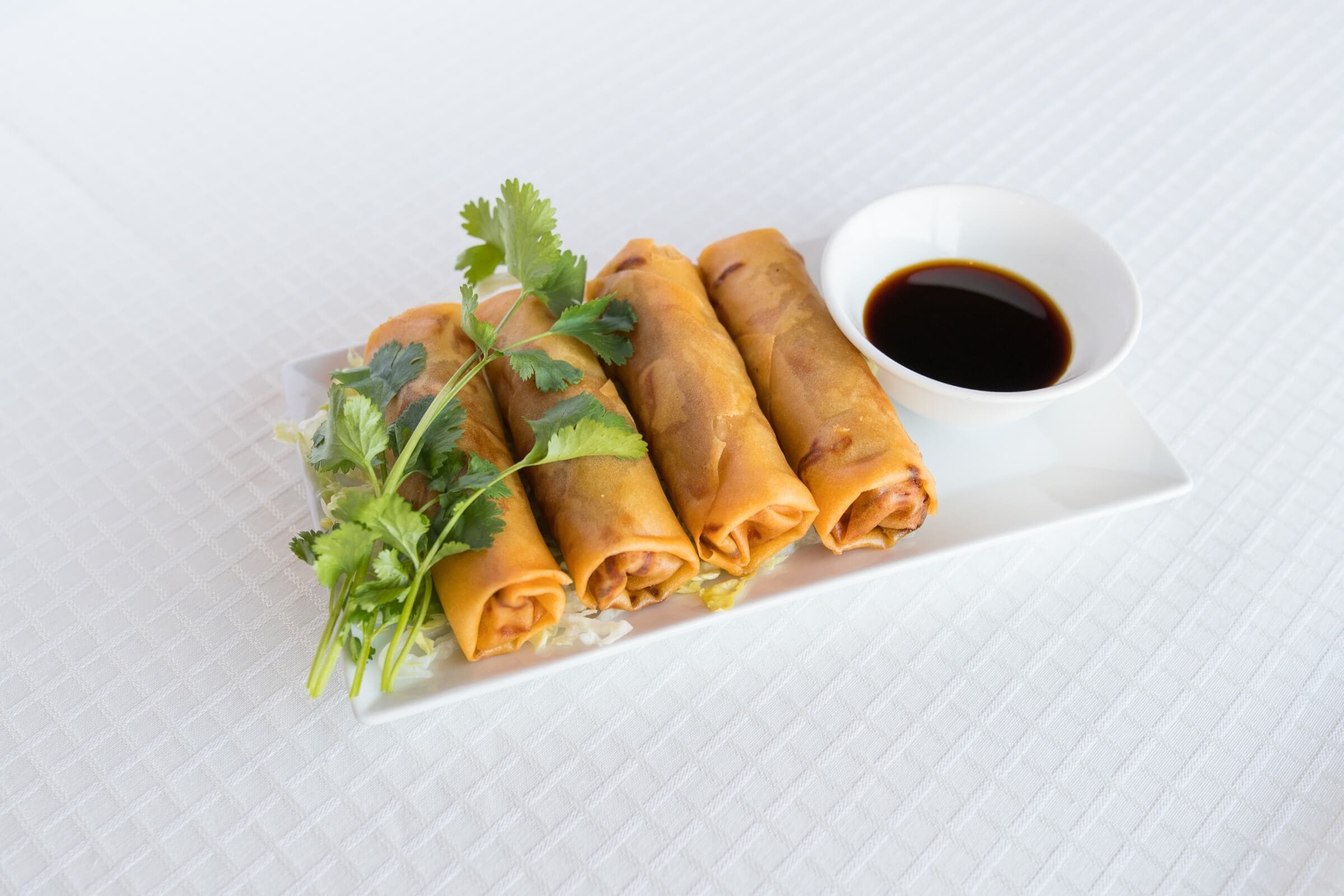 1B. Deep-Fried Vegetable Spring Rolls (4 pcs)