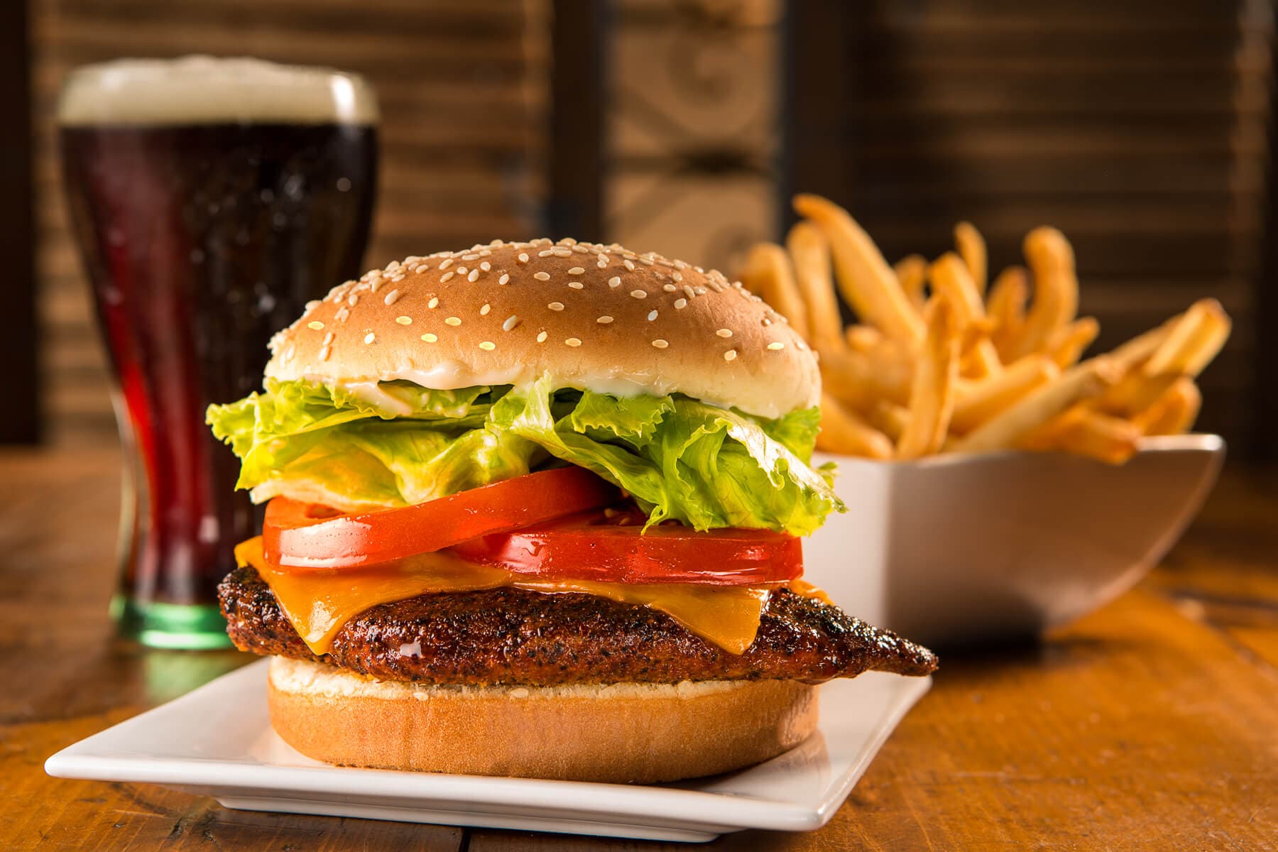 Blackened Cajun Cheddar Chicken Sandwich Meal